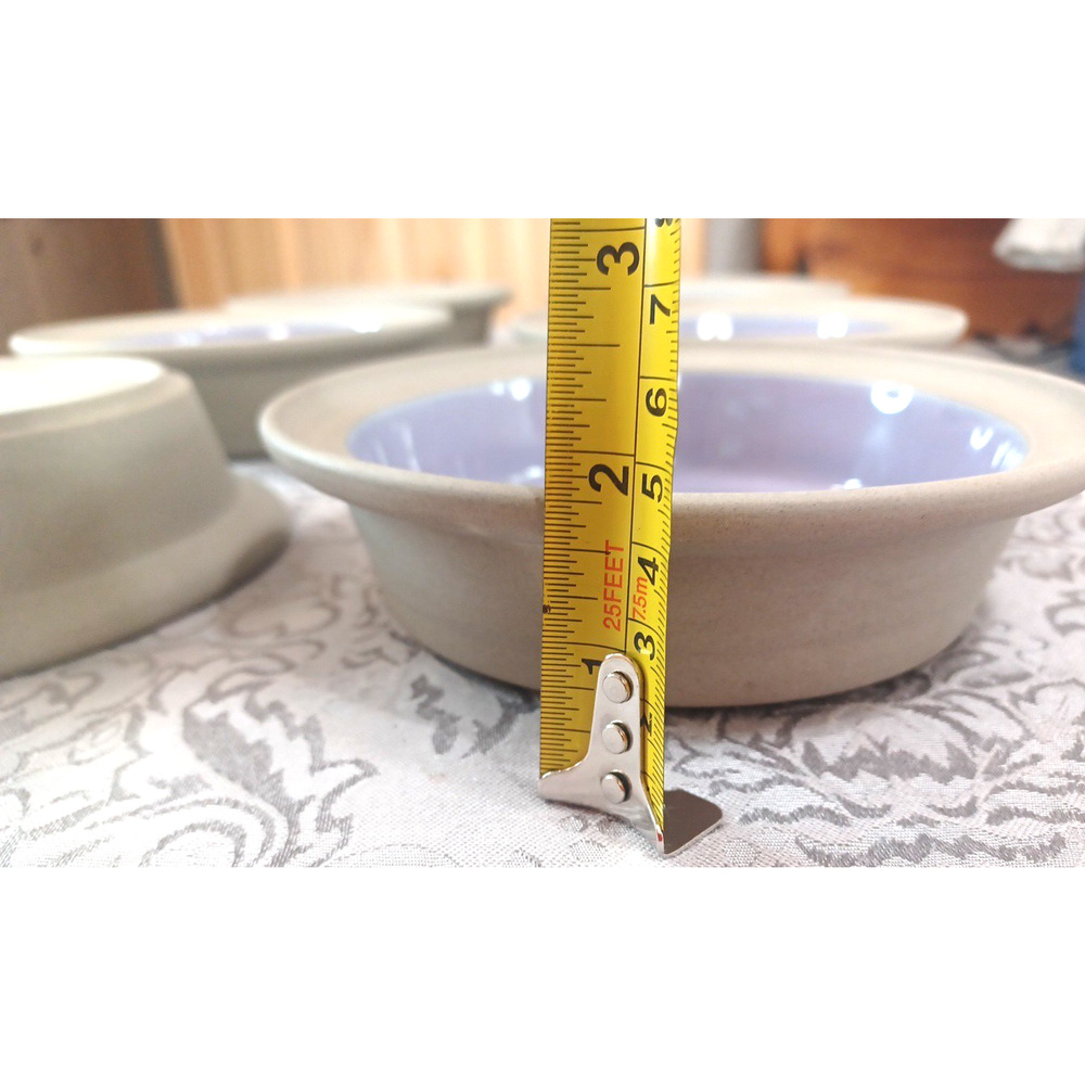 Ethnic Originals 6 Japan Purple Gray Heavy Ceramic Soup Bowls 7" x 2" Set - Picture 6 of 14